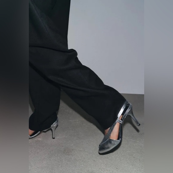 NWT Zara Vintage Open-Toe High Heel Sandals With Ankle Strap - Picture 8 of 15